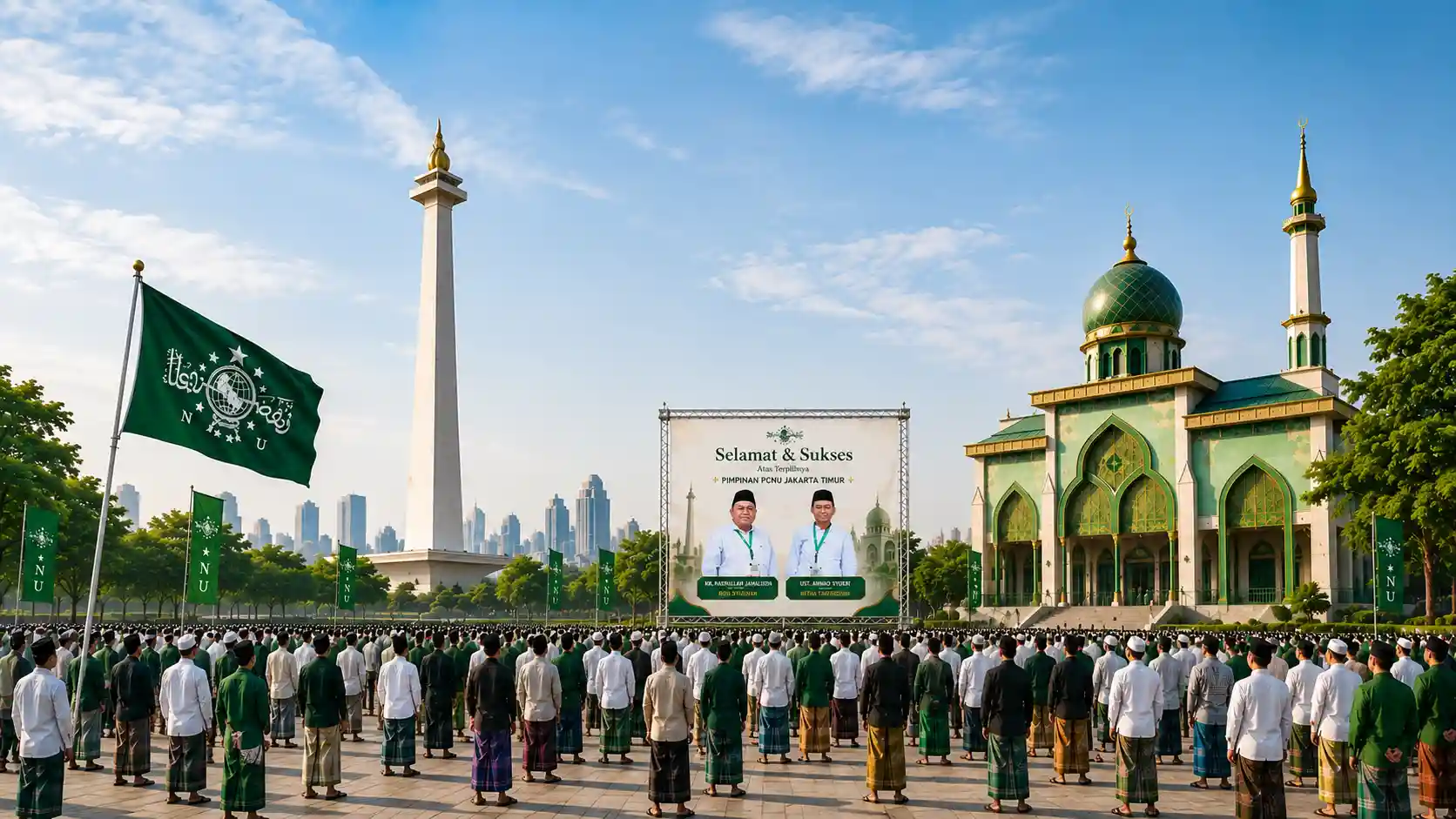 Kebersamaan pengurus dan warga Nahdlatul Ulama Pengurus Wilayah Provinsi Banten